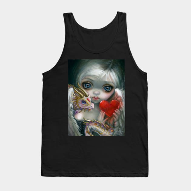 Chibi Goth Girl in Love with Dragons Tank Top by Wanderer Bat